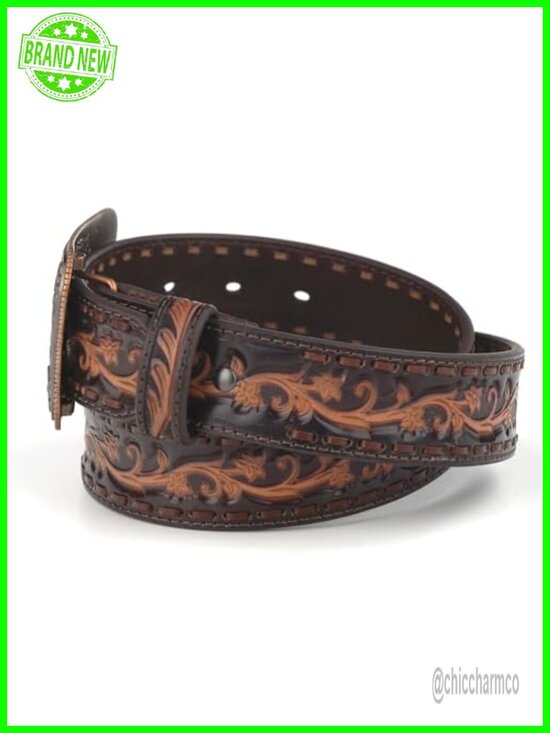Women\'s Rhinestones Embossed Leather Belt with Floral Design main image 6